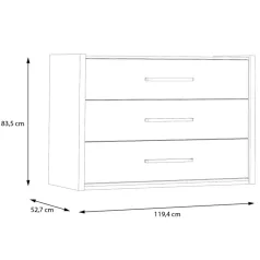 Komód pembury sötét tölgy+szürke dlck215-m777