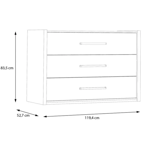 Komód pembury sötét tölgy+szürke dlck215-m777