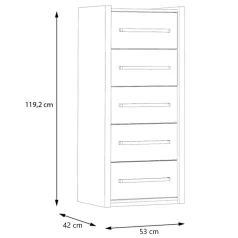 Komód pembury sötét tölgy+szürke dlck217-m777