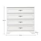 Komód, alpesi fehér, KENTAK KOM4S