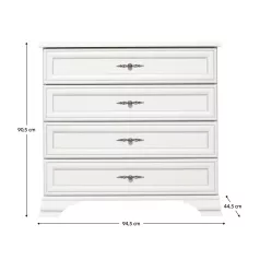 Komód, alpesi fehér, KENTAK KOM4S