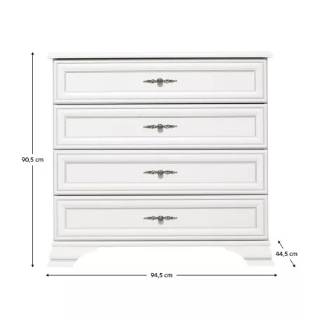 Komód, alpesi fehér, KENTAK KOM4S