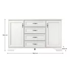 Komód, alpesi fehér, KENTAK KOM2D4S