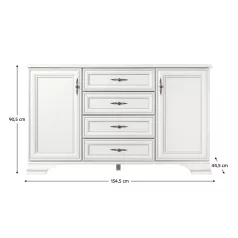 Komód, alpesi fehér, KENTAK KOM2D4S