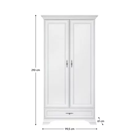 Szekrény, alpesi fehér, KENTAK SZF2D1S