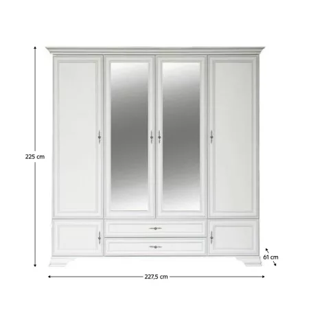 Szekrény, alpesi fehér, KENTAK SZF6D2S