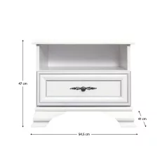 Éjjeliszekrény, alpesi fehér, KENTAK KOM1S