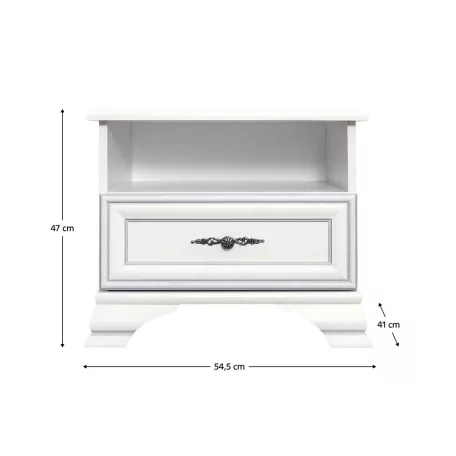 Éjjeliszekrény, alpesi fehér, KENTAK KOM1S