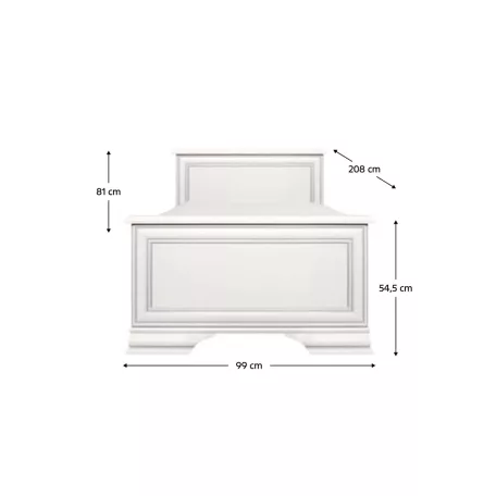 Ágy, 90x200, alpesi fehér, KENTAK