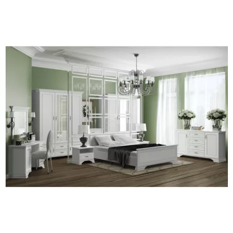 Ágy, 160x200, alpesi fehér, KENTAK