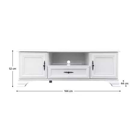 TV-asztal, alpesi fehér, KENTAK RTV2D1S