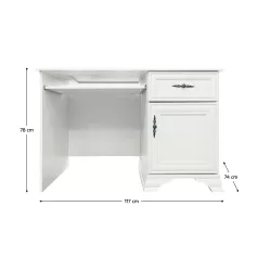 PC-asztal, alpesi fehér, KENTAK BIU1D1S