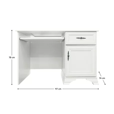 PC-asztal, alpesi fehér, KENTAK BIU1D1S