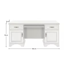 PC-asztal, alpesi fehér, KENTAK BIU2D2S