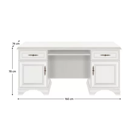 PC-asztal, alpesi fehér, KENTAK BIU2D2S