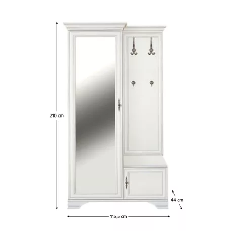 Előszobai szett, alpesi fehér, balos, KENTAK PPK110L