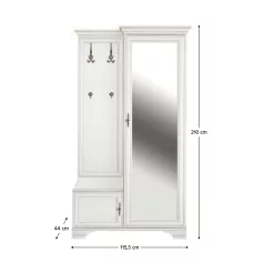 Előszobai szett, alpesi fehér, jobbos, KENTAK PPK110P