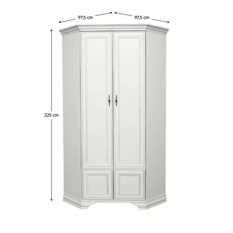 Sarokszekrény, alpesi fehér, KENTAK SZFN2D