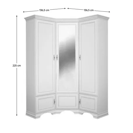 Sarokszekrény, alpesi fehér, KENTAK SZFN5D