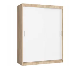 Sara 160 cm tolóajtós gardróbszekrény sonoma/fehér