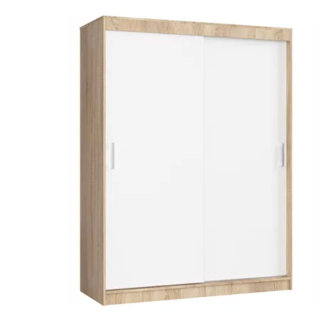 Sara 160 cm tolóajtós gardróbszekrény sonoma/fehér