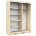 Sara 160 cm tolóajtós gardróbszekrény sonoma/fehér