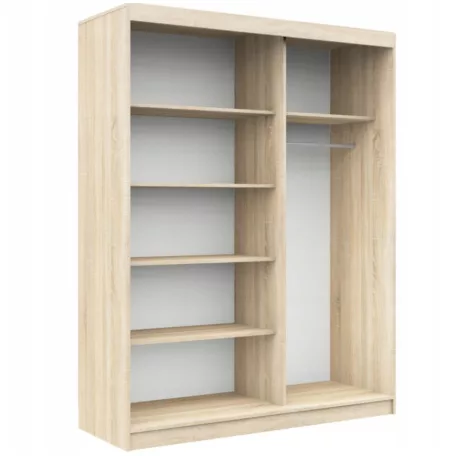 Sara 160 cm tolóajtós gardróbszekrény sonoma/fehér