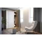 Sara 160 cm tolóajtós gardróbszekrény sonoma/fehér