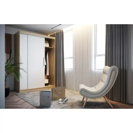 Sara 160 cm tolóajtós gardróbszekrény sonoma/fehér