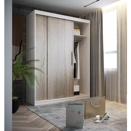 Sara 160 cm tolóajtós gardróbszekrény canyon tölgy/trüffel