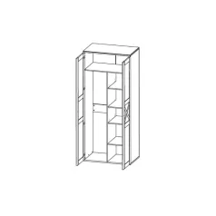   Tina 006 polcos/akasztós szekrény szf2d fenyő canyon/tölgy truffel