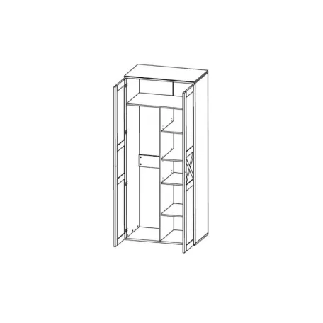 Tina 006 polcos/akasztós szekrény szf2d fenyő canyon/tölgy truffel