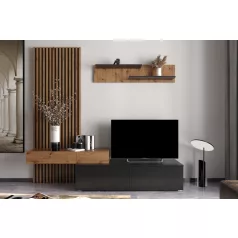 Nappali fal, fekete/artisan tölgy, REBEKA