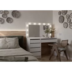 Hollywood Dressing 5 fiókos fésülködőasztal fehér