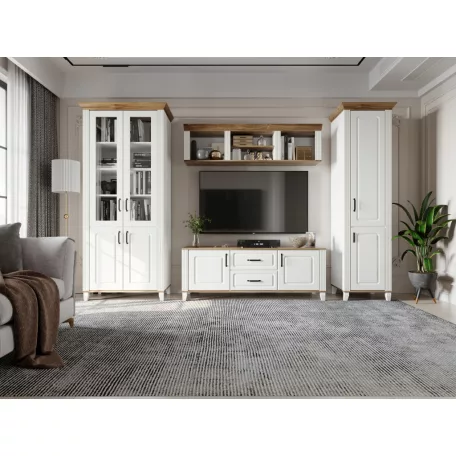 Kandy vitrin Reg2D2W alpesi fehér/sötét tölgy