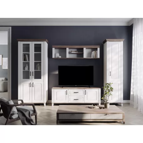 Kandy Tv szekrény 2D2S alpesi fehér/sötét tölgy