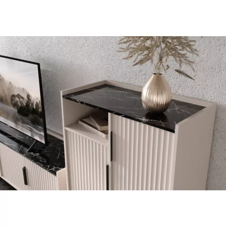 Fresko polcos szekrény kasmir- sötét márvány Reg1d2s