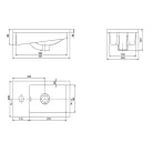 Viva STYLE NIKA fali függ. fürdőszobabútor CeraStyle NIKA 71100 porcelán mosdóval 42 x 24 cm