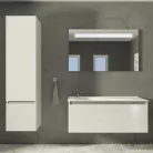 TMP TROYA100 fali fürdőszobabútor Akrivit öntött márvány mosdóval 100 cm