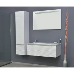   TMP TROYA100 fali fürdőszobabútor Akrivit öntött márvány mosdóval 100 cm