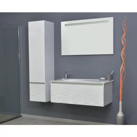 TMP TROYA100 fali fürdőszobabútor Akrivit öntött márvány mosdóval 100 cm