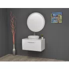 TMP MOON fürdőszobai tükör 80 cm - fehér keret - kerek