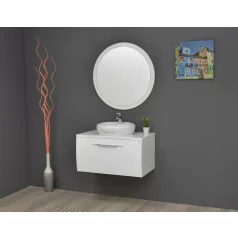 TMP MOON fürdőszobai tükör 80 cm - fehér keret - kerek