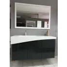 TMP SMYRNA 120 fali fürdőszobabútor - FEKETE - Akrivit öntött márvány mosdóval - 120 cm