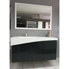   TMP SMYRNA 120 fali fürdőszobabútor - FEKETE - Akrivit öntött márvány mosdóval - 120 cm