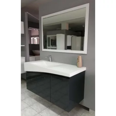 TMP SMYRNA 120 fali fürdőszobabútor - FEKETE - Akrivit öntött márvány mosdóval - 120 cm