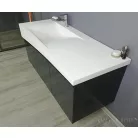 TMP SMYRNA 120 fali fürdőszobabútor - FEKETE - Akrivit öntött márvány mosdóval - 120 cm