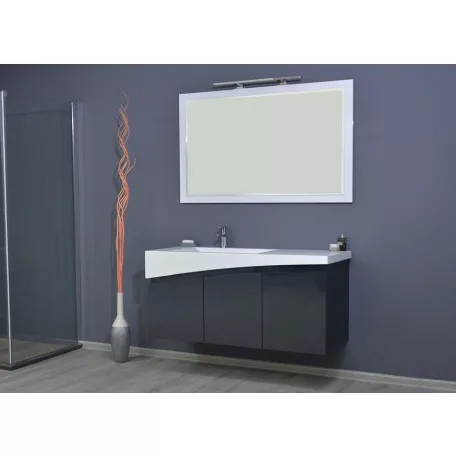 TMP SMYRNA 120 fali fürdőszobabútor - FEKETE - Akrivit öntött márvány mosdóval - 120 cm