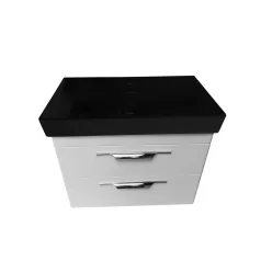   TMP LUX 80 fali fürdőszobabútor - CeraStyle SHARP FEKETE mosdóval - 80 x 48 cm