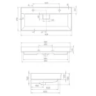 TMP LUX 100 fali fürdőszobabútor - CeraStyle SHARP 37600 mosdóval - DUPLA csaplyukkal - 100 x 48 cm